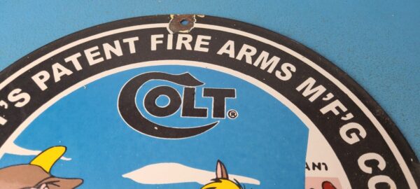 Vintage Colt Revolvers Porcelain Sign Gun Fire Arms Gas Pump Plate Sign 305378744513 12