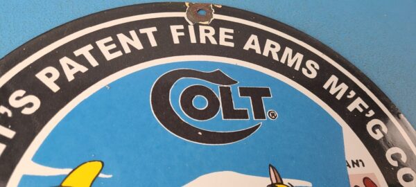Vintage Colt Revolvers Porcelain Sign Gun Fire Arms Gas Pump Plate Sign 305378744513 4