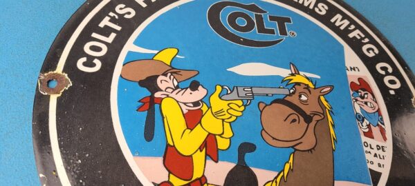 Vintage Colt Revolvers Porcelain Sign Gun Fire Arms Gas Pump Plate Sign 305378744513 5