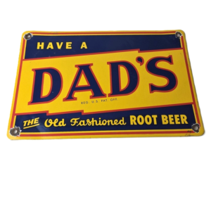 Vintage Dad's Root Beer Sign - Old Fashioned Beverage Store Gas Oil Pump Sign