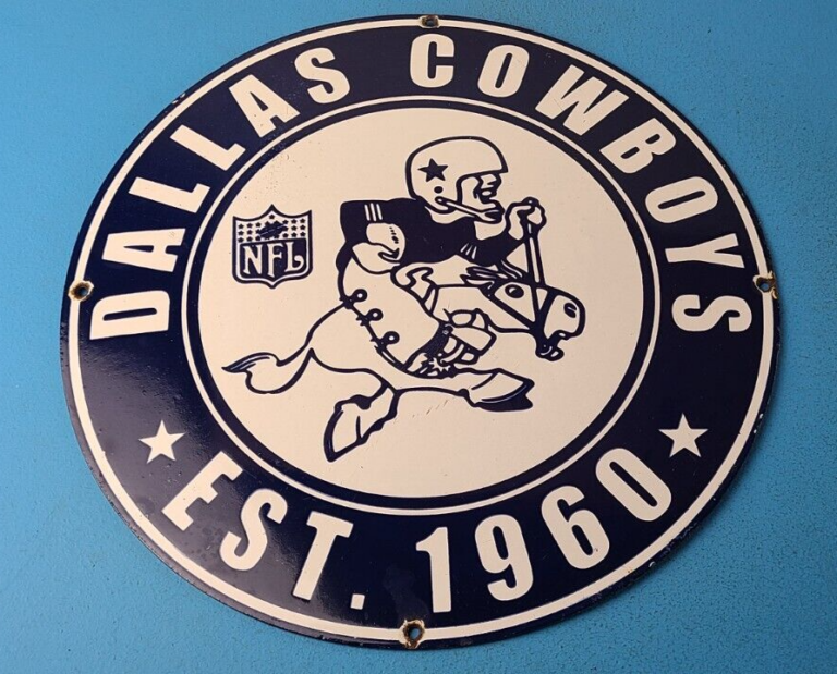 Vintage Dallas Cowboys Porcelain Sign Texas Football NFL Gas Pump Sign 306072962373