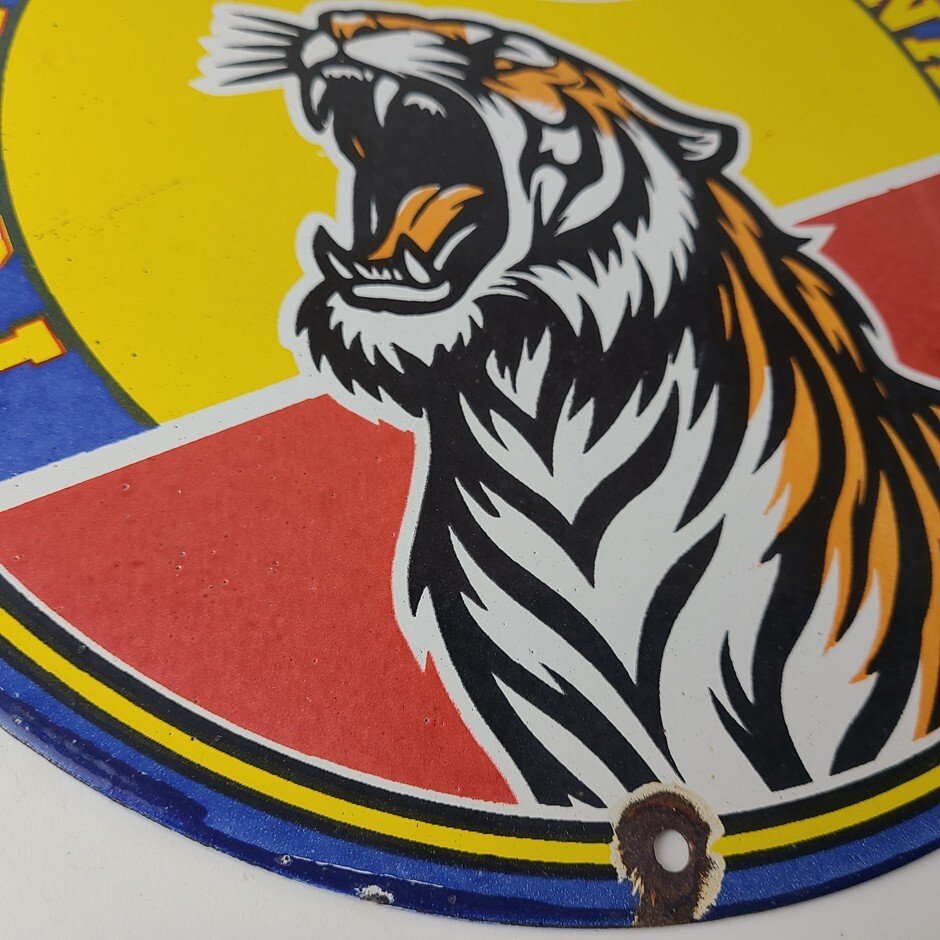 Vintage Esso Gasoline Sign - Gas Pump Service Station Advertising Porcelain Sign - Image 7