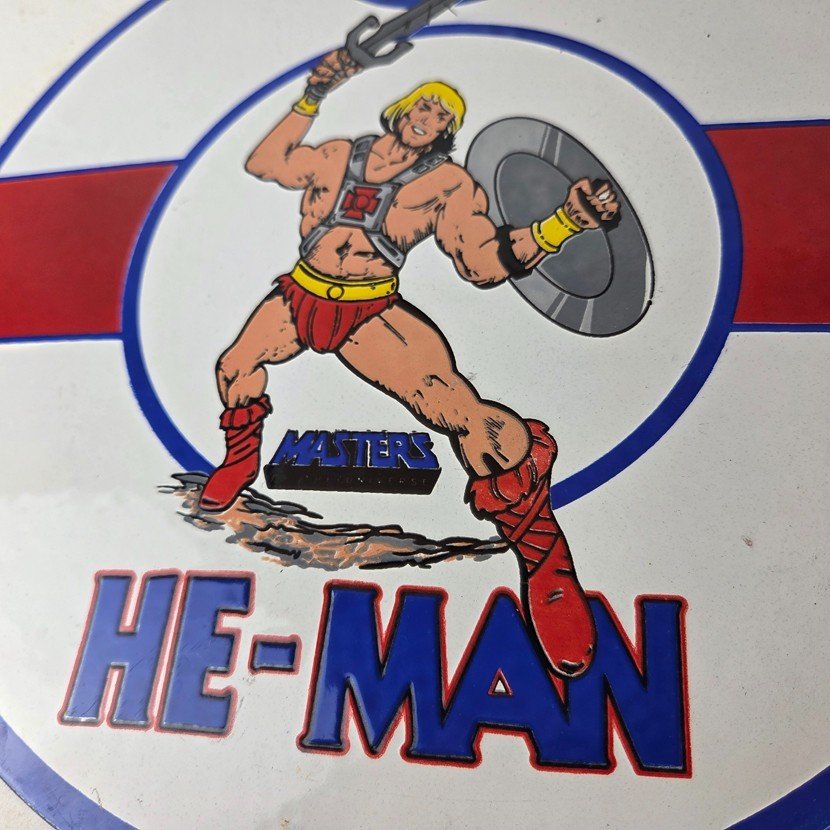 Vintage Esso Gasoline Sign - He-Man American Toys Figure Porcelain Gas Sign - Image 4