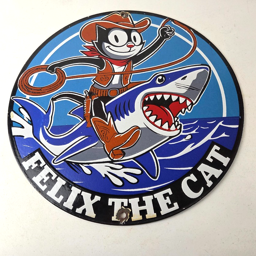 Vintage Felix the Cat Sign - Cartoon Comic Advertising Gas Oil Pump Sign - Image 15
