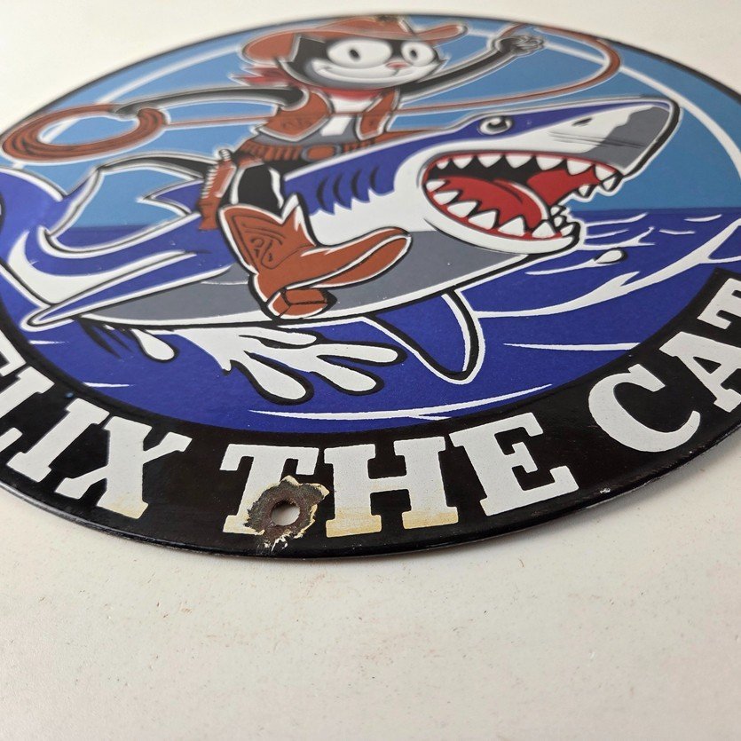 Vintage Felix the Cat Sign - Cartoon Comic Advertising Gas Oil Pump Sign - Image 10