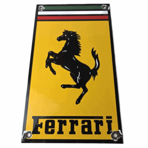 Vintage Ferrari Sign - Italian Race Car Porcelain Auto Gas Station Sign