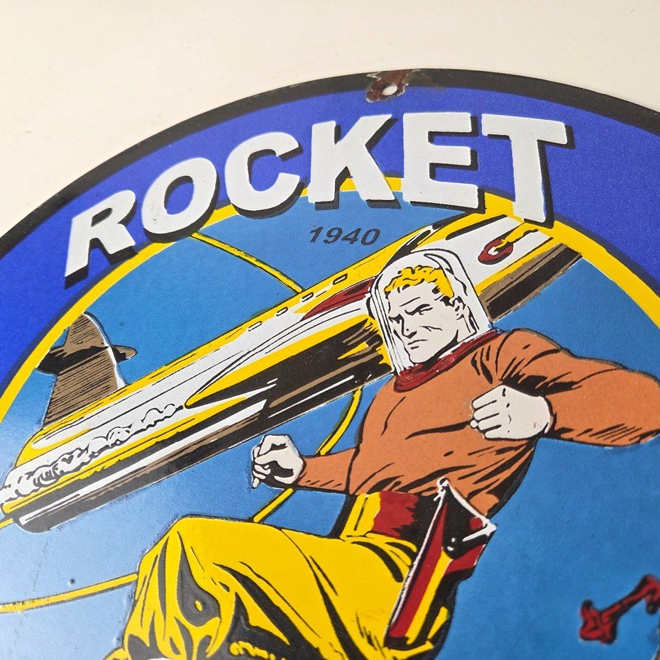 Vintage Flash Gordon Sign - Rocket Motor Gas Service Station Porcelain Sign - Image 13
