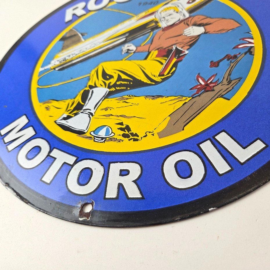 Vintage Flash Gordon Sign - Rocket Motor Gas Service Station Porcelain Sign - Image 15