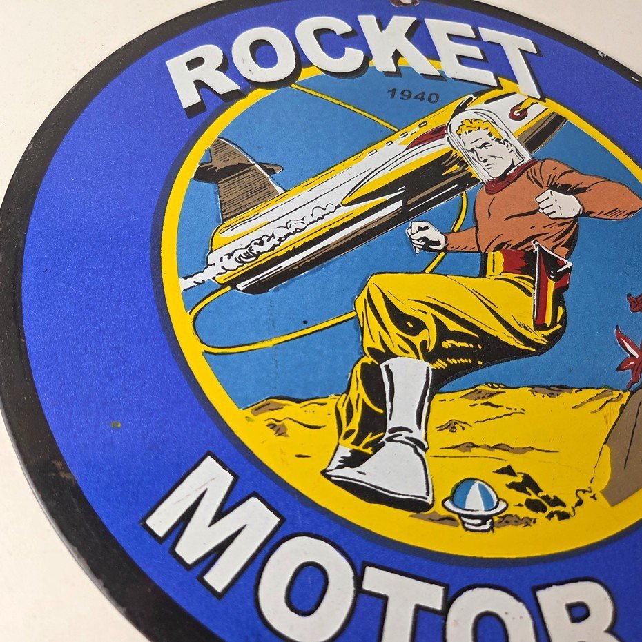 Vintage Flash Gordon Sign - Rocket Motor Gas Service Station Porcelain Sign - Image 6