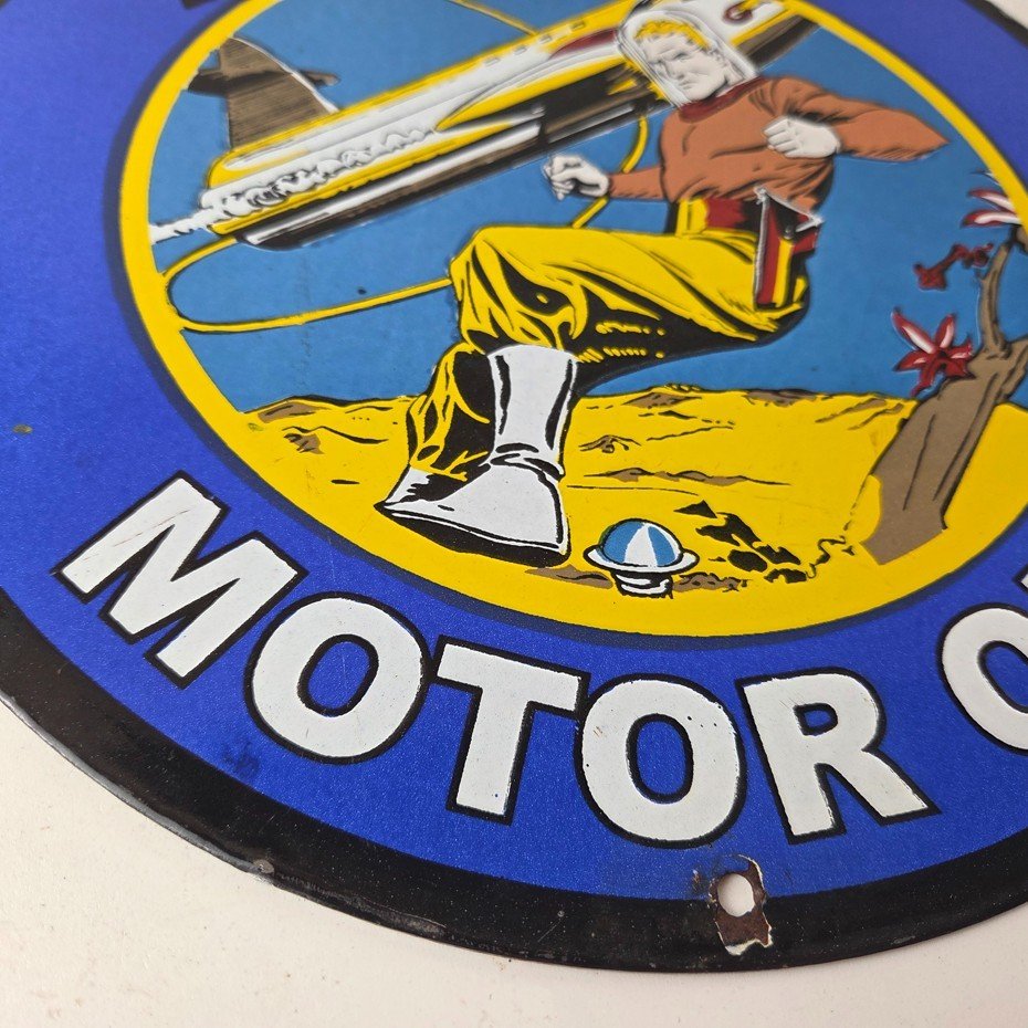 Vintage Flash Gordon Sign - Rocket Motor Gas Service Station Porcelain Sign - Image 7