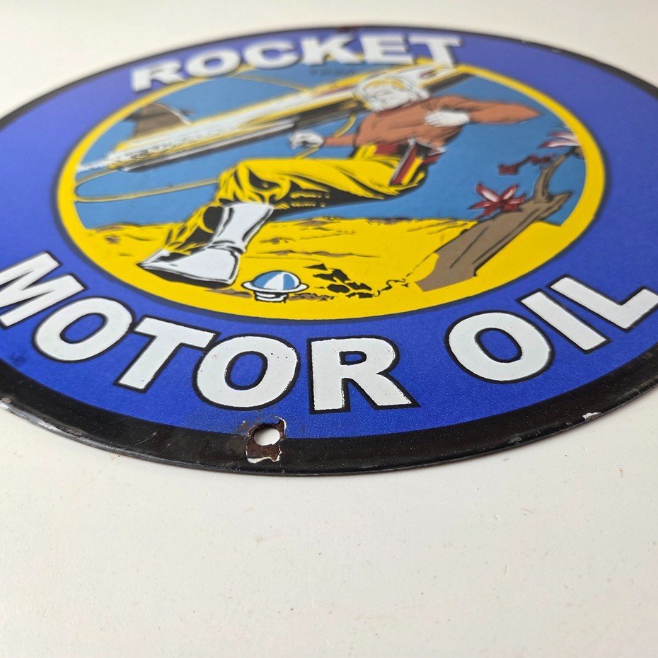 Vintage Flash Gordon Sign - Rocket Motor Gas Service Station Porcelain Sign - Image 9