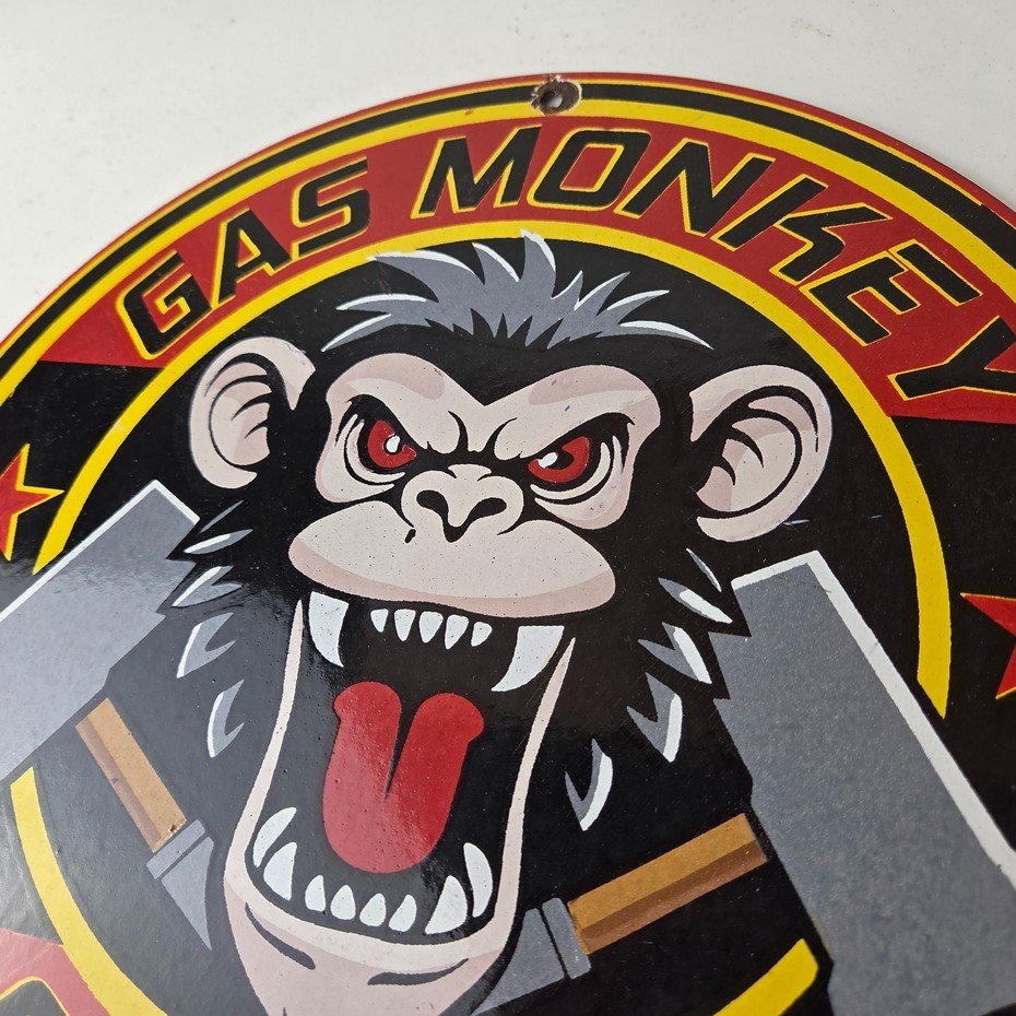 Vintage Gas Monkey Garage Porcelain Sign - Gas Pump Service Station Shop Sign - Image 12