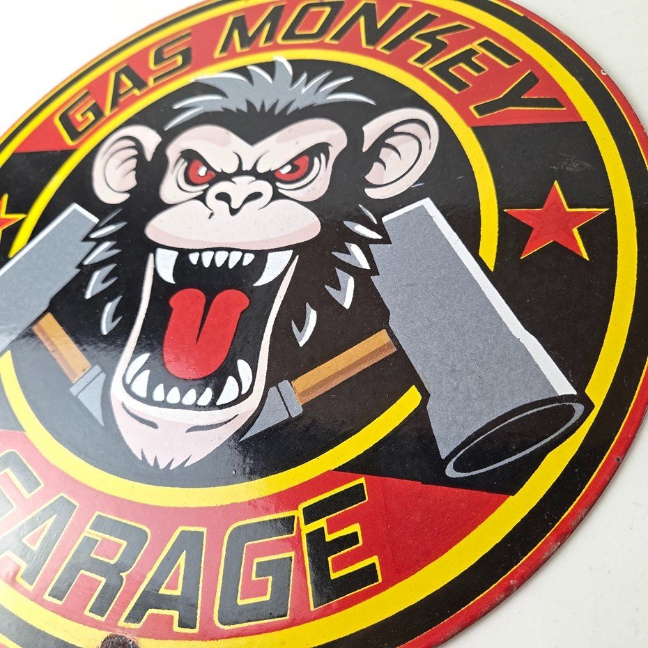 Vintage Gas Monkey Garage Porcelain Sign - Gas Pump Service Station Shop Sign - Image 13