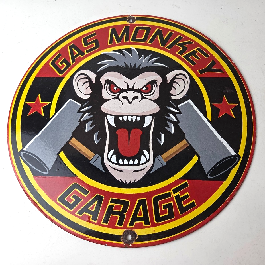Vintage Gas Monkey Garage Porcelain Sign - Gas Pump Service Station Shop Sign - Image 15