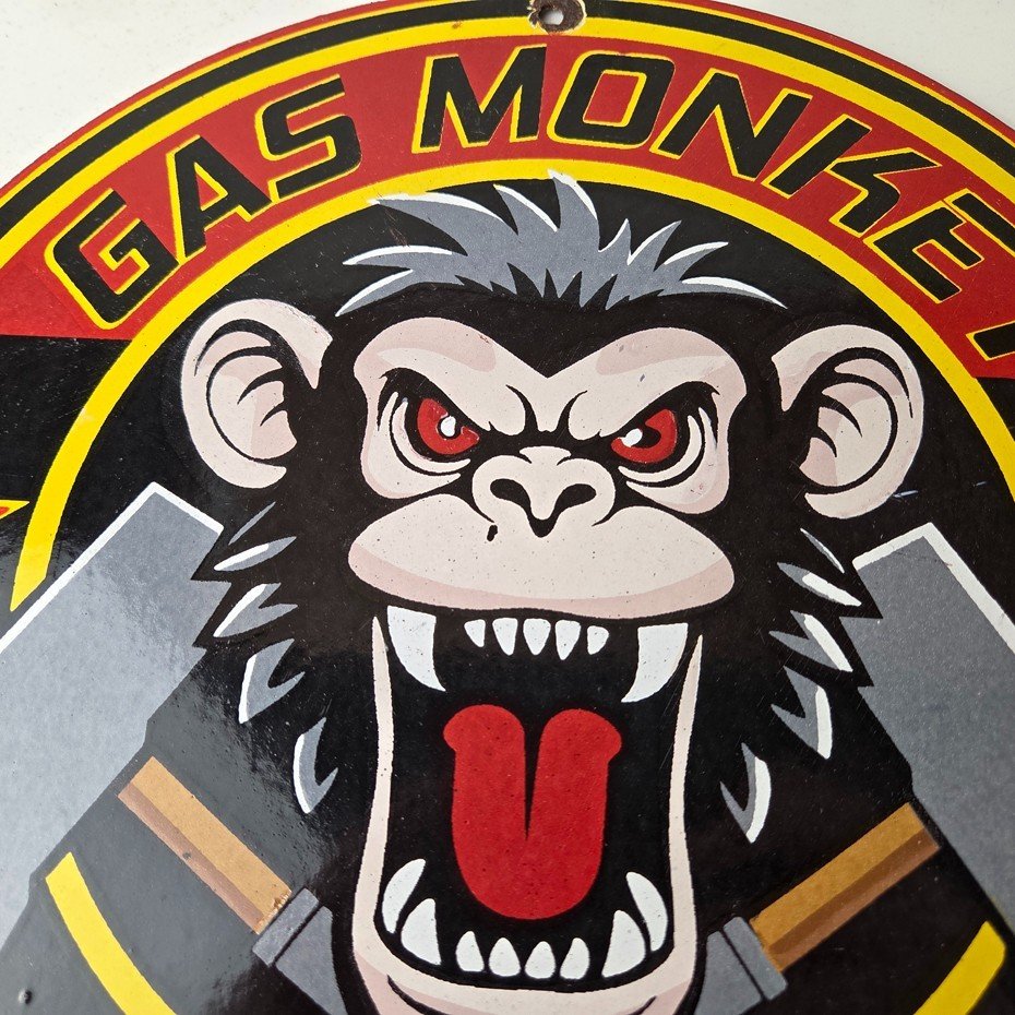 Vintage Gas Monkey Garage Porcelain Sign - Gas Pump Service Station Shop Sign - Image 3