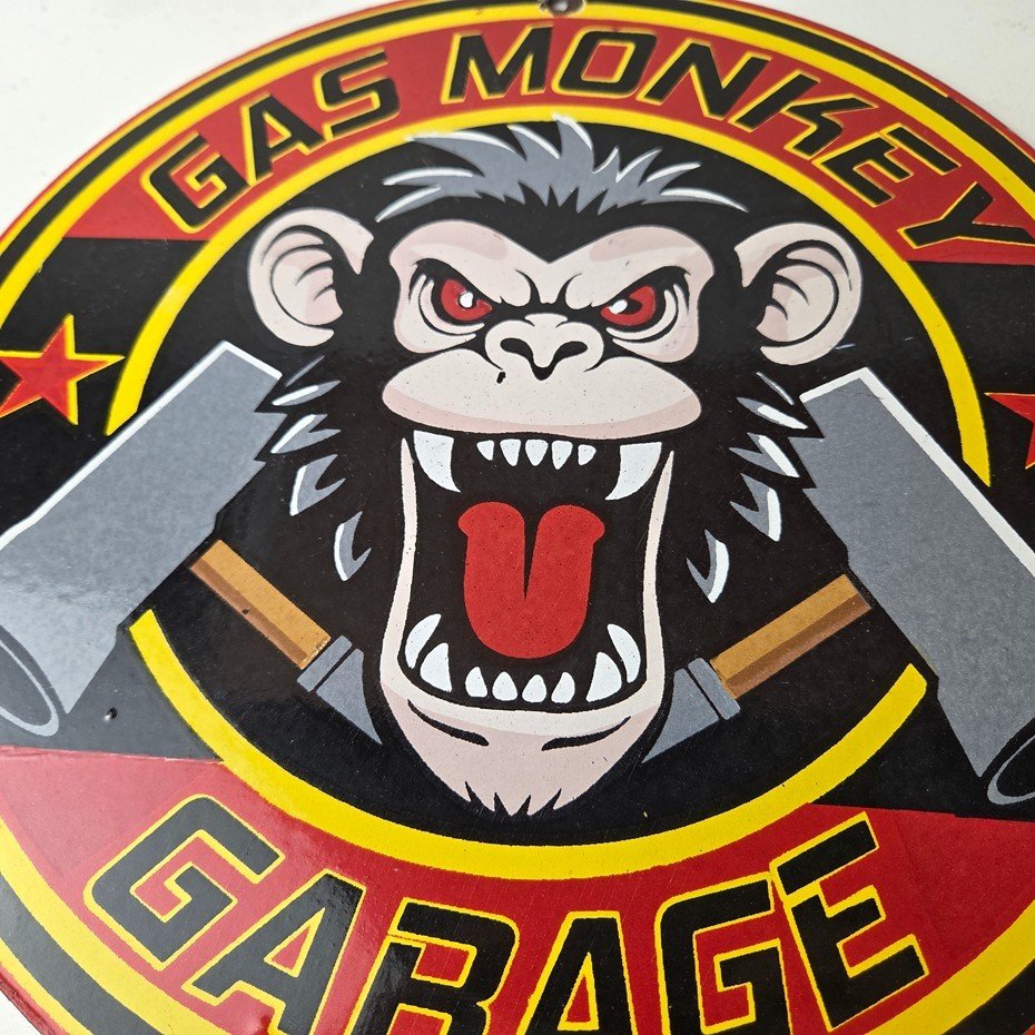 Vintage Gas Monkey Garage Porcelain Sign - Gas Pump Service Station Shop Sign - Image 4