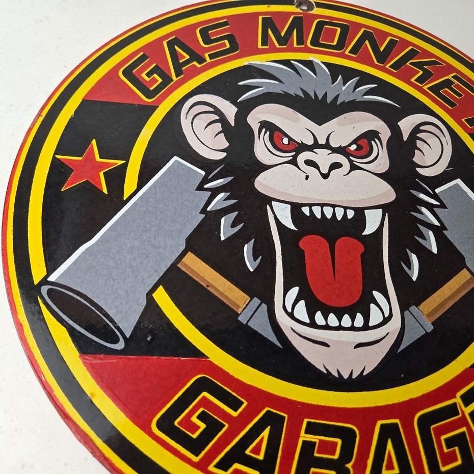 Vintage Gas Monkey Garage Porcelain Sign - Gas Pump Service Station Shop Sign - Image 6