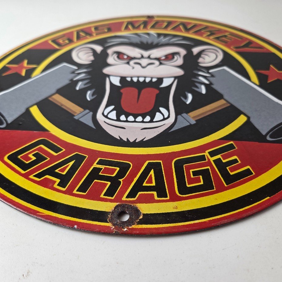 Vintage Gas Monkey Garage Porcelain Sign - Gas Pump Service Station Shop Sign - Image 10