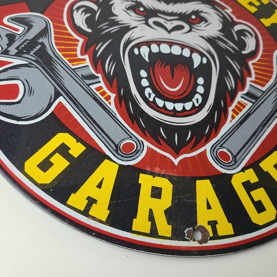 Vintage Gas Monkey Garage Porcelain Sign - Service Gas Pump Shop Engine Sign - Image 7