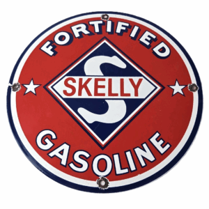 Vintage Gasoline Sign - Skelly Gas Motor Oil Service Station Pump Porcelain Sign