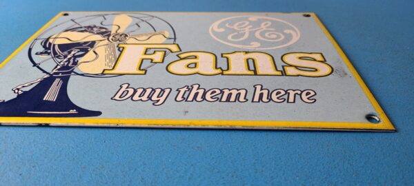 Vintage General Electric Sign Fans Gas Pump Service Station Porcelain Sign 305778796173 10