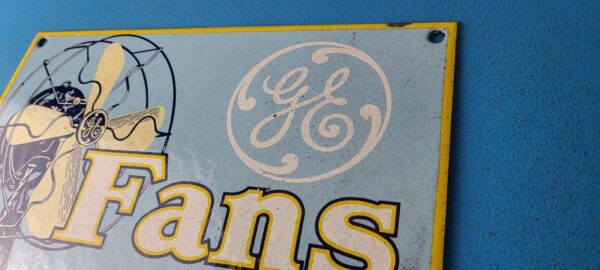 Vintage General Electric Sign Fans Gas Pump Service Station Porcelain Sign 305778796173 7