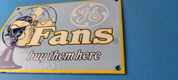 Vintage General Electric Sign Fans Gas Pump Service Station Porcelain Sign 305778796173 9