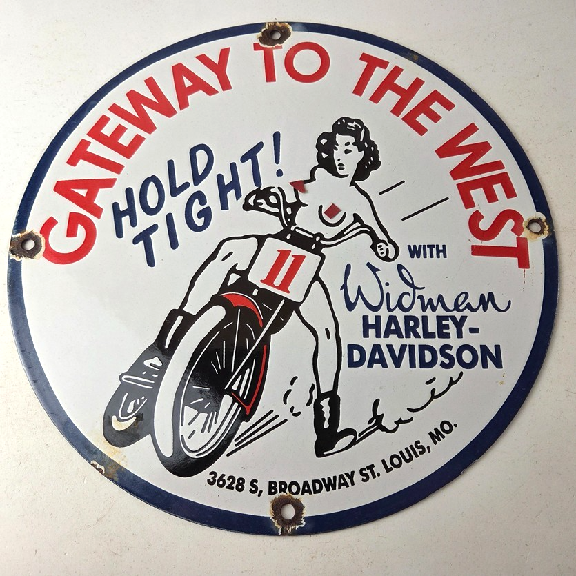 Vintage Harley Davidson Motorcycles Sign - 11 3/4" Gas Pump Porcelain Sign - Image 15