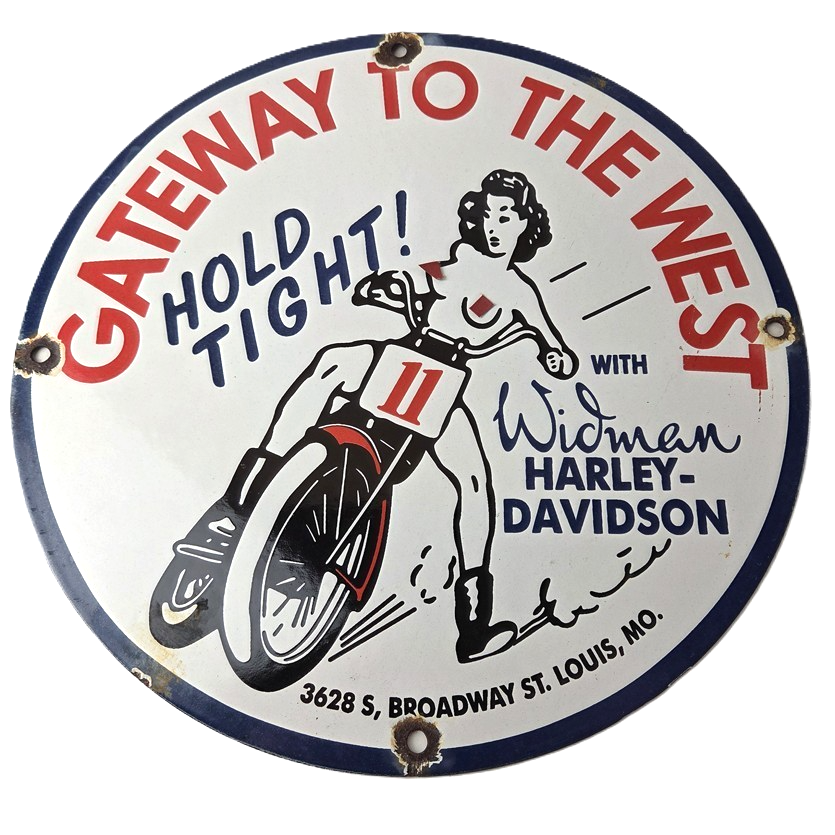 Vintage Harley Davidson Motorcycles Sign - 11 3/4" Gas Pump Porcelain Sign