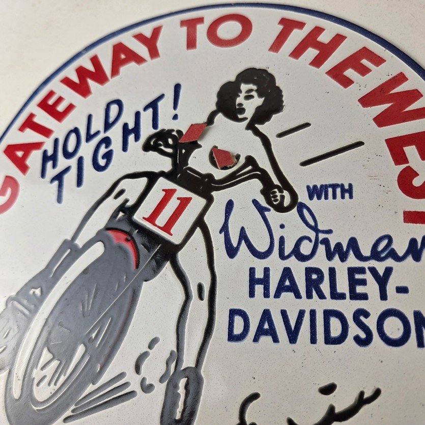 Vintage Harley Davidson Motorcycles Sign - Gateway West Gas Pump Porcelain Sign - Image 12