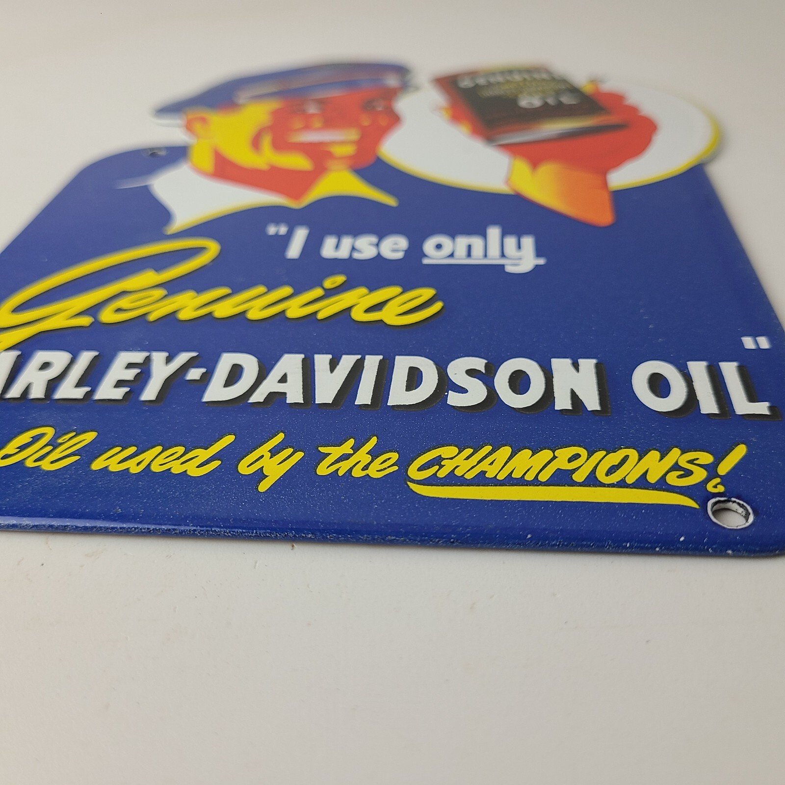 Vintage Harley Davidson Motorcycles Sign - Porcelain Oil Can Gas Station Sign - Image 11