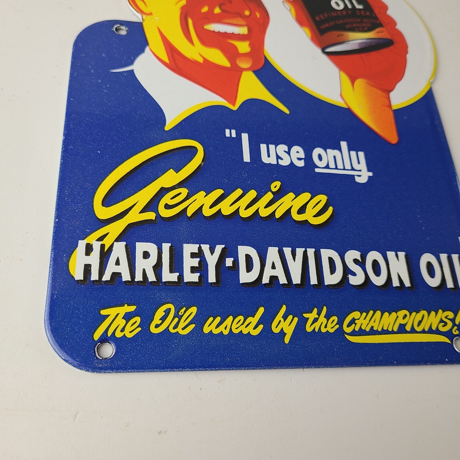 Vintage Harley Davidson Motorcycles Sign - Porcelain Oil Can Gas Station Sign - Image 7