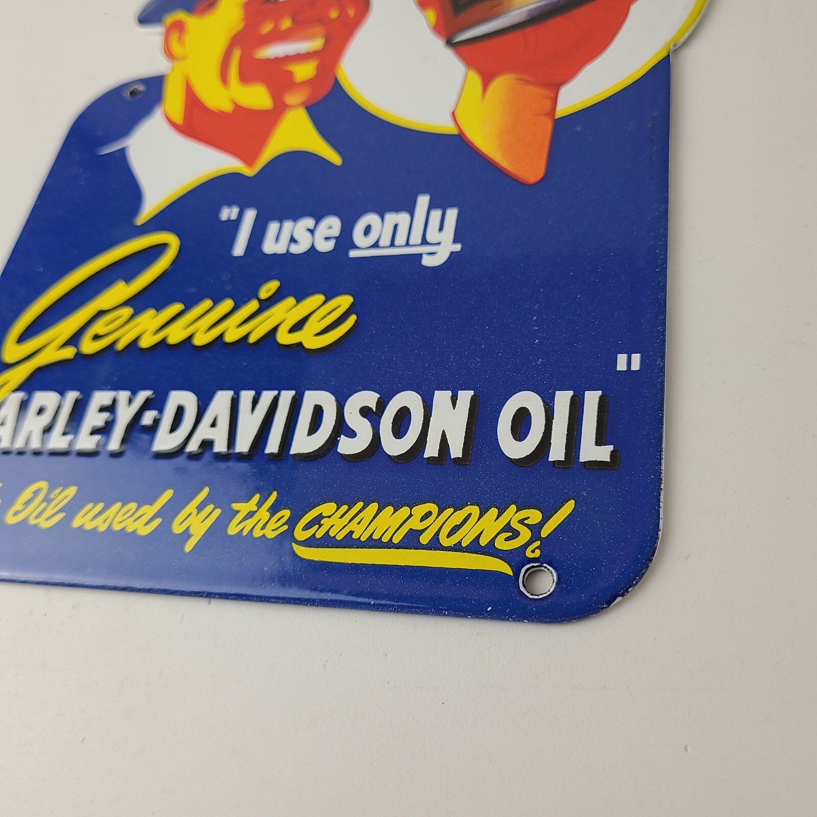 Vintage Harley Davidson Motorcycles Sign - Porcelain Oil Can Gas Station Sign - Image 10