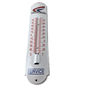 Vintage Honda Automobiles Sign - Service Gas Pump Sign on Porcelain Thermometer