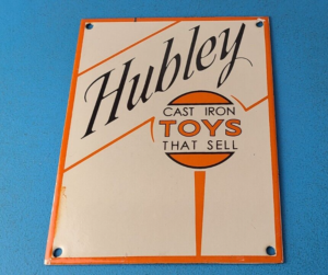 Vintage Hubley Cast Iron Toys Sign Porcelain Advertisement Gas Oil Pump Sign 305896151113