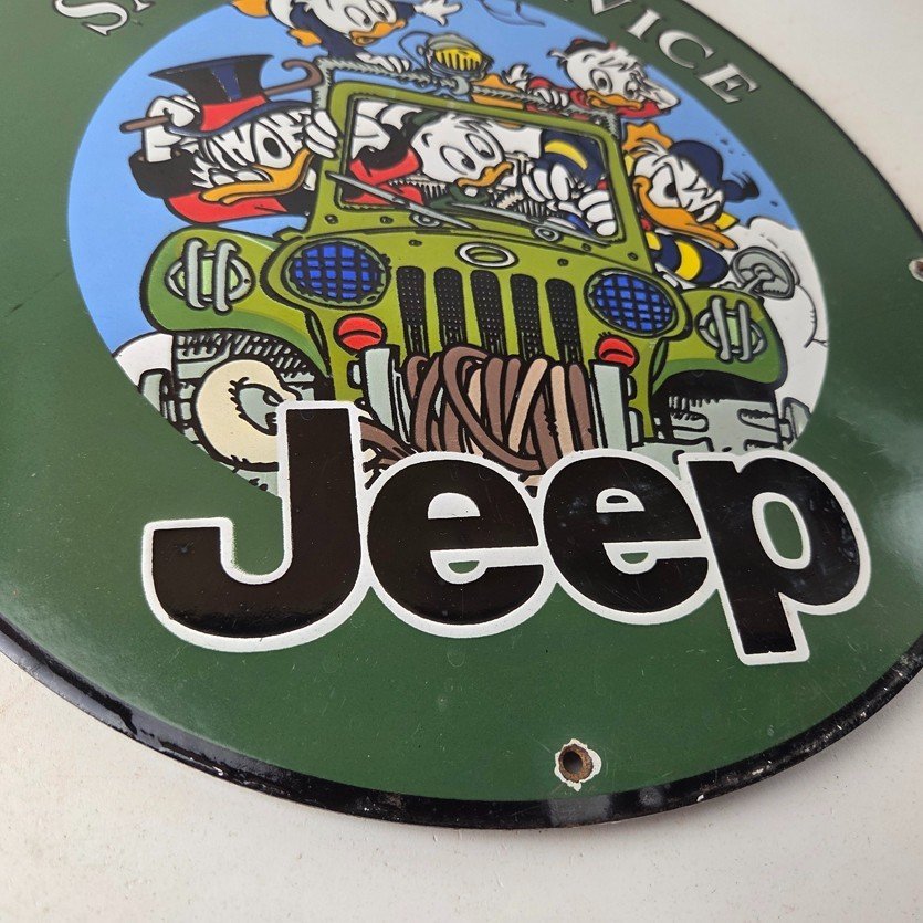 Vintage Jeep Porcelain Sign - Garage Shop Gas Service Station Pump Plate Sign - Image 11
