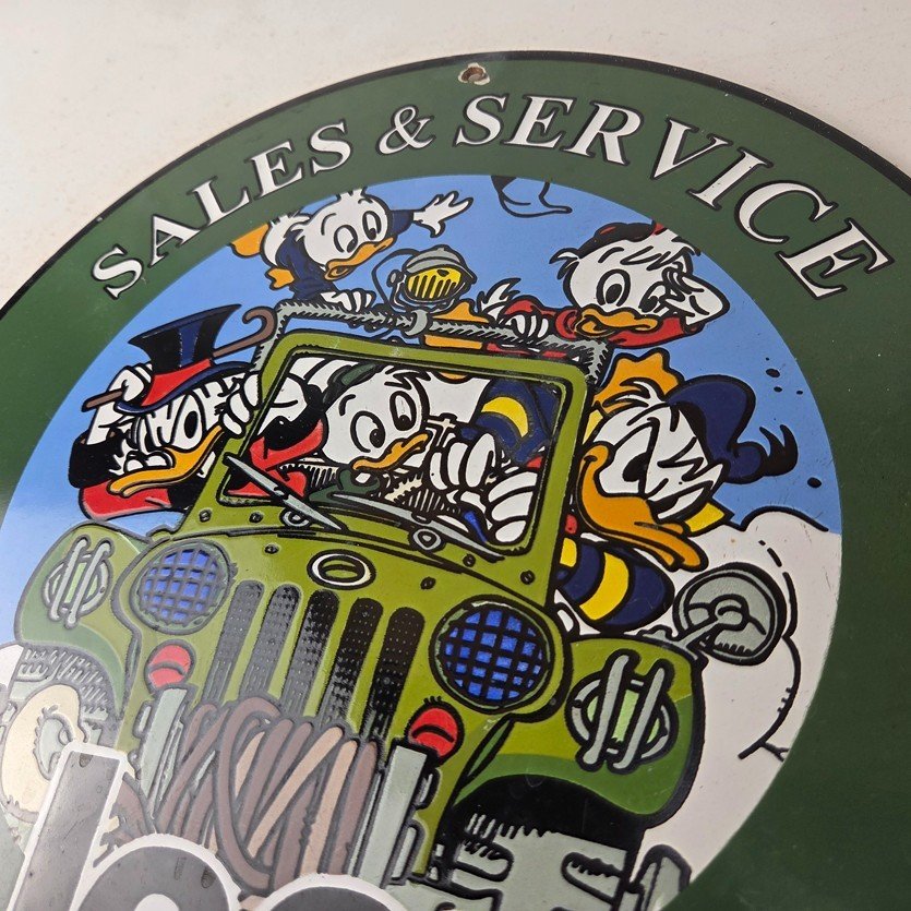 Vintage Jeep Porcelain Sign - Garage Shop Gas Service Station Pump Plate Sign - Image 12