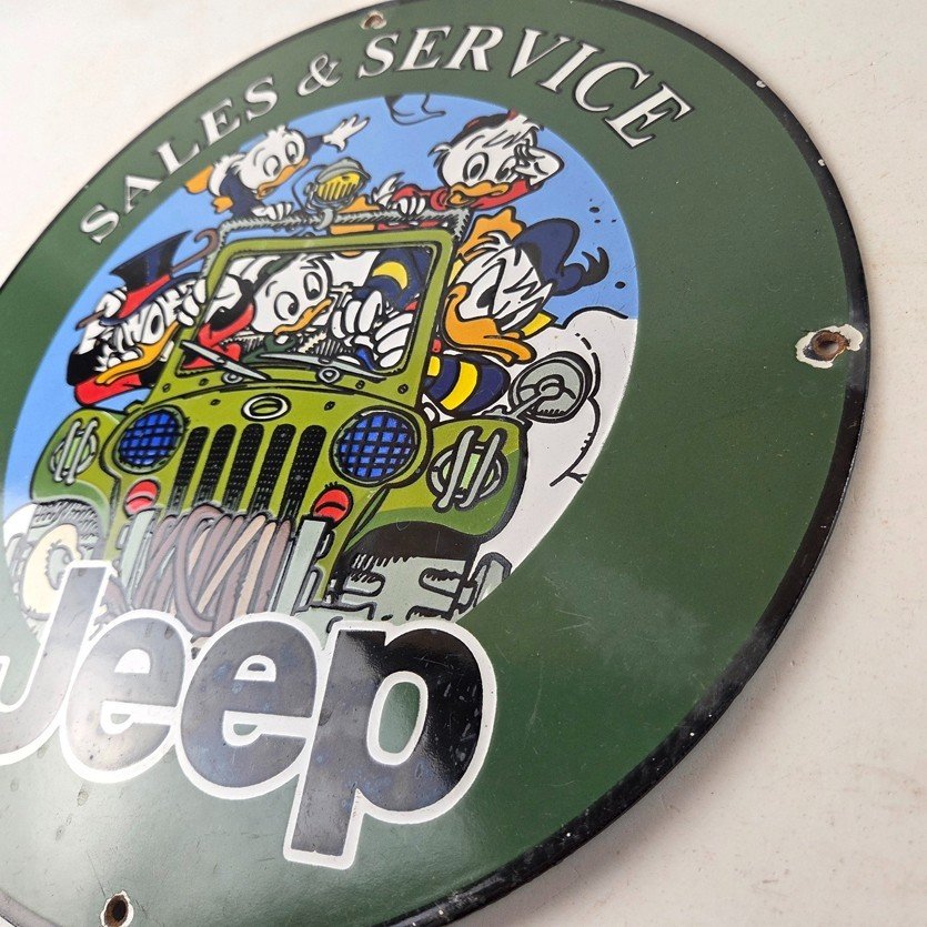Vintage Jeep Porcelain Sign - Garage Shop Gas Service Station Pump Plate Sign - Image 13