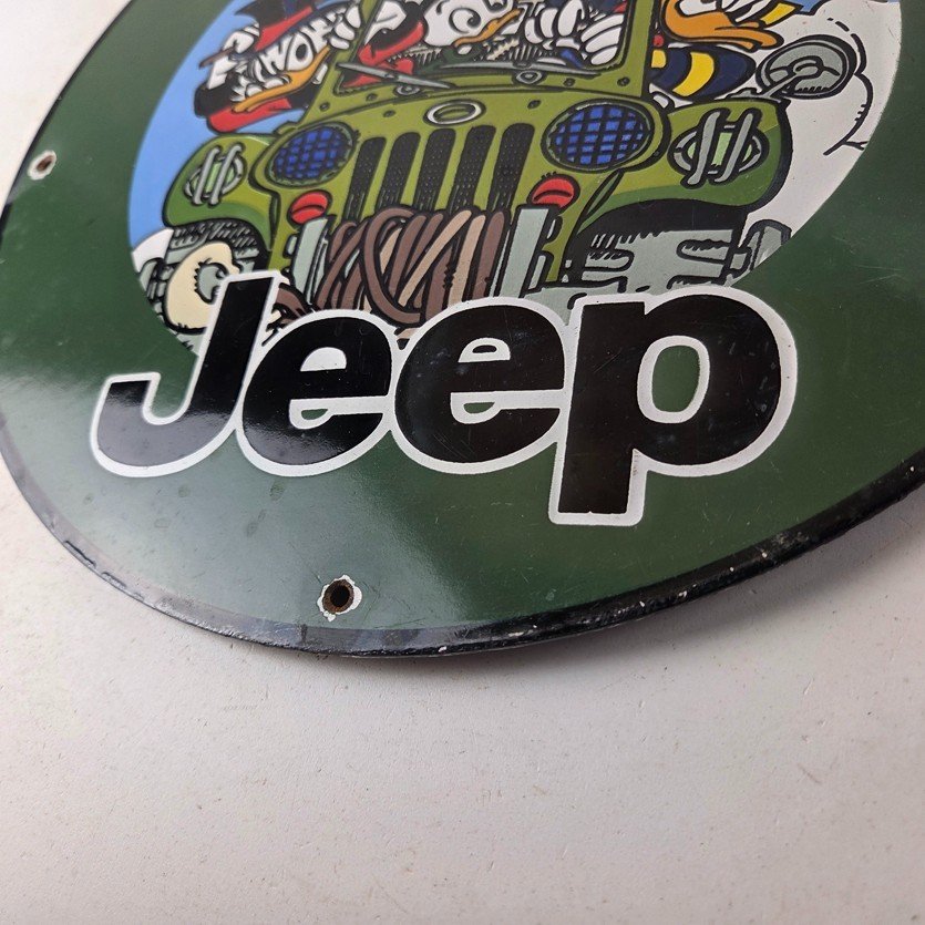 Vintage Jeep Porcelain Sign - Garage Shop Gas Service Station Pump Plate Sign - Image 14