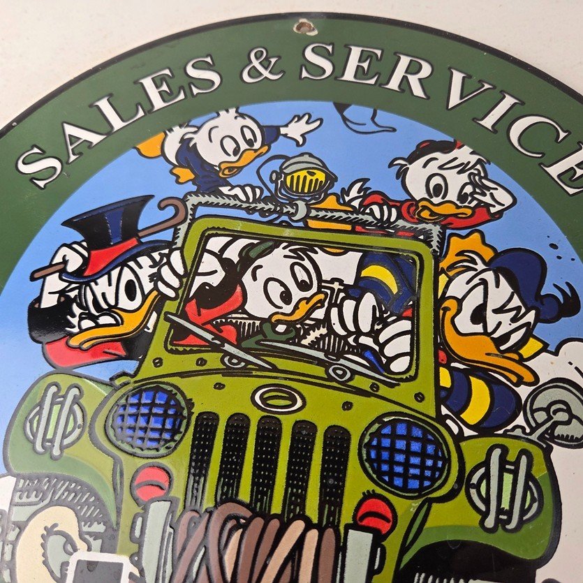 Vintage Jeep Porcelain Sign - Garage Shop Gas Service Station Pump Plate Sign - Image 3