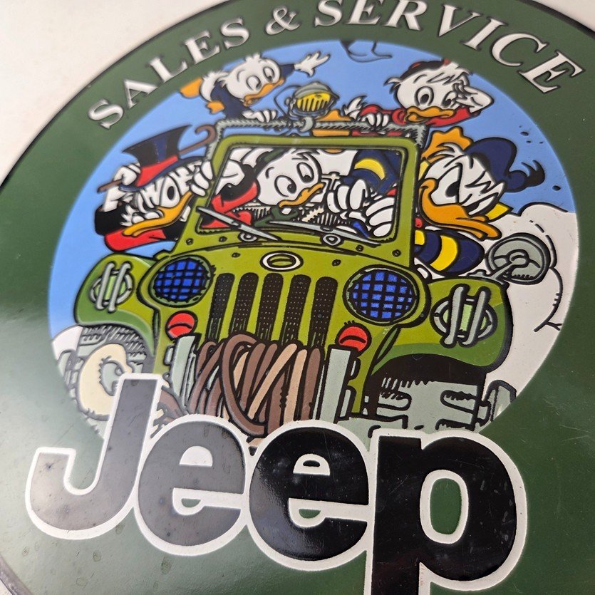 Vintage Jeep Porcelain Sign - Garage Shop Gas Service Station Pump Plate Sign - Image 4