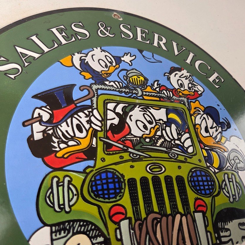 Vintage Jeep Porcelain Sign - Garage Shop Gas Service Station Pump Plate Sign - Image 5