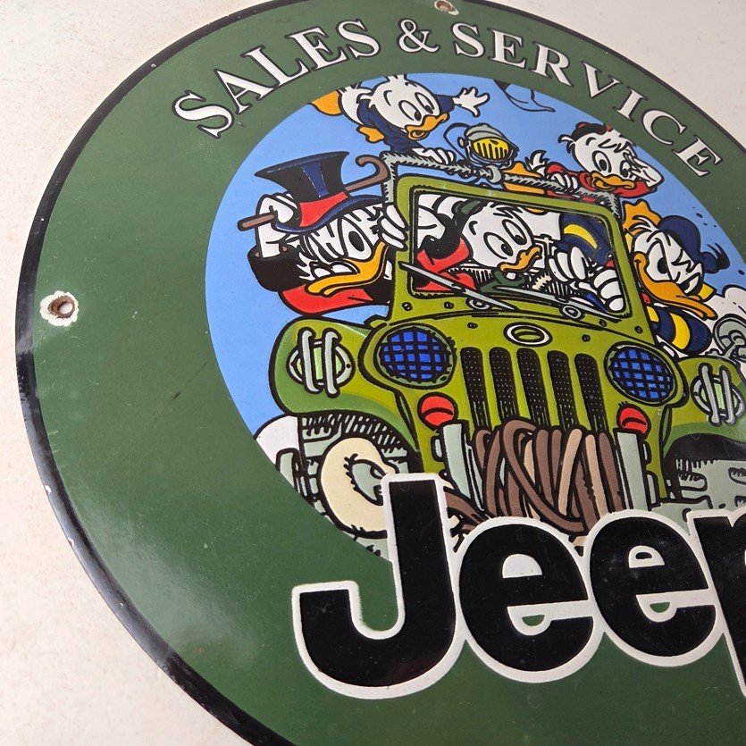 Vintage Jeep Porcelain Sign - Garage Shop Gas Service Station Pump Plate Sign - Image 6