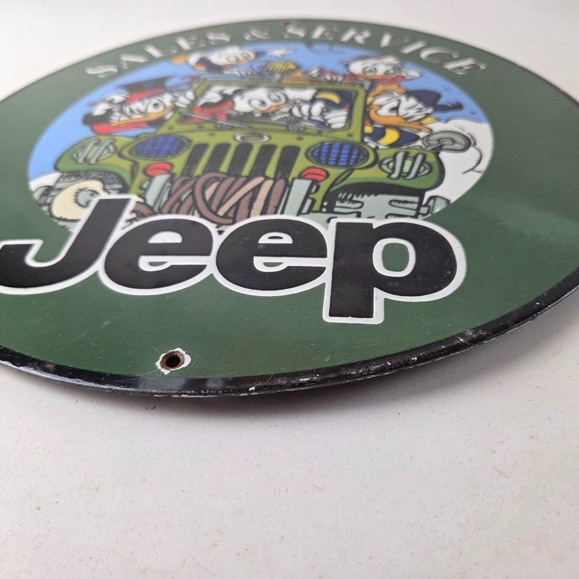 Vintage Jeep Porcelain Sign - Garage Shop Gas Service Station Pump Plate Sign - Image 10