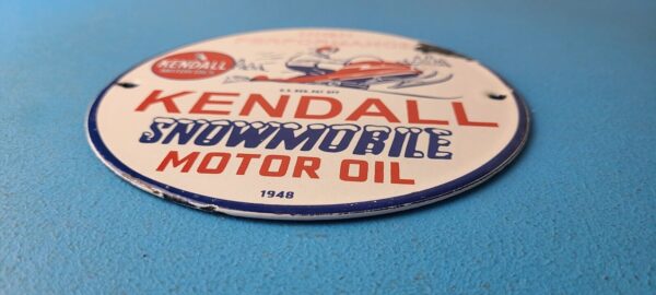 Vintage Kendall Gas Sign Snowmobile Sport Vehicle Oil Porcelain Sign 305755495563 10