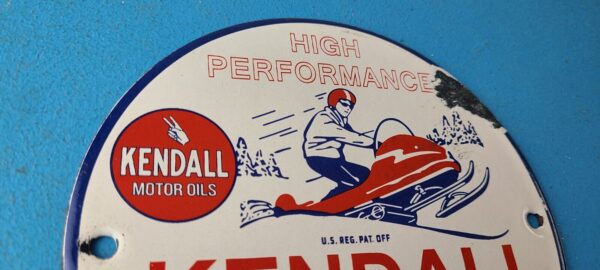 Vintage Kendall Gas Sign Snowmobile Sport Vehicle Oil Porcelain Sign 305755495563 4