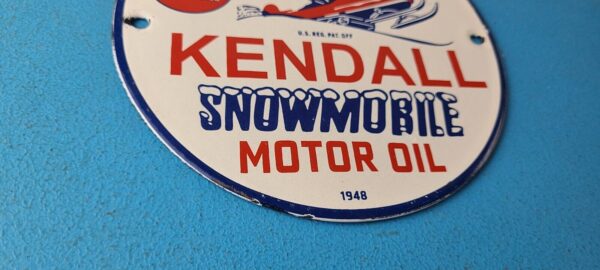 Vintage Kendall Gas Sign Snowmobile Sport Vehicle Oil Porcelain Sign 305755495563 6