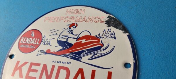 Vintage Kendall Gas Sign Snowmobile Sport Vehicle Oil Porcelain Sign 305755495563 7