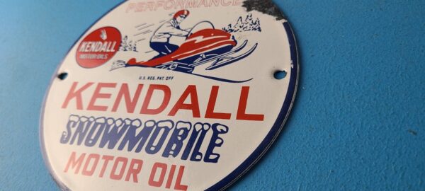 Vintage Kendall Gas Sign Snowmobile Sport Vehicle Oil Porcelain Sign 305755495563 8