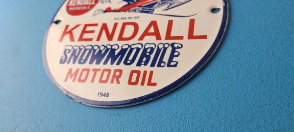 Vintage Kendall Gas Sign Snowmobile Sport Vehicle Oil Porcelain Sign 305755495563 9